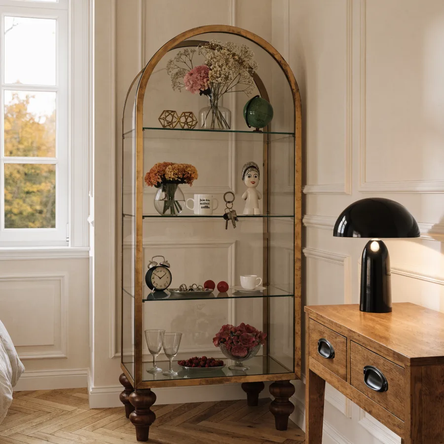 Detolf in a bedroom corner serving as a decorative display piece