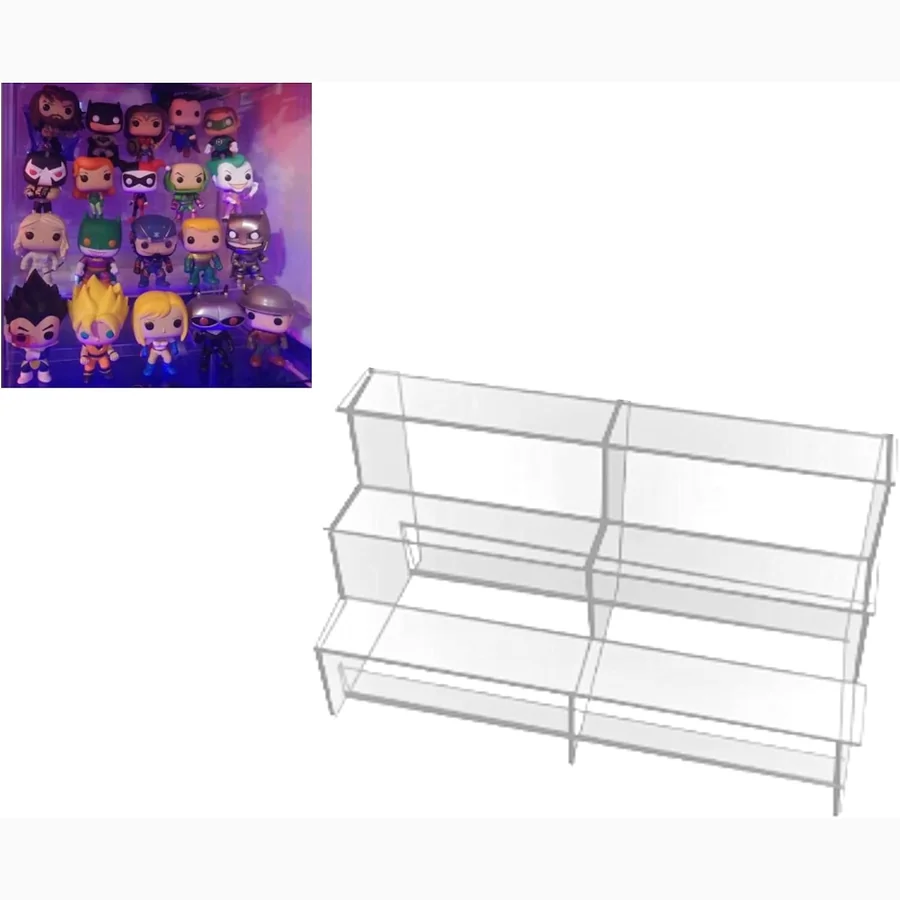 Acrylic 4-Tier Shelf Riser for Detolf display cabinet