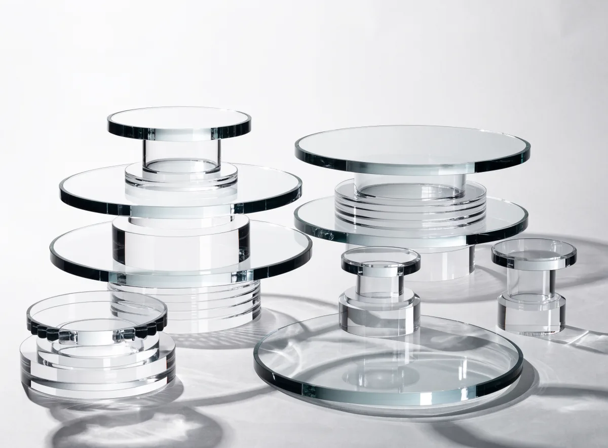 Detolf cabinet interior with glass shelves and collectible display arrangement